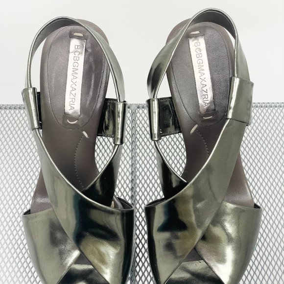 BCBGMAXAZRIA Wood Heel Charcoal Size 7 - Picture 6 of 7